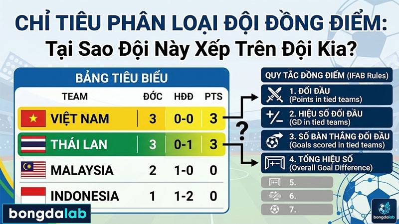 Chỉ Tiêu Phân Loại Đội Đồng Điểm: Tại Sao Đội Này Xếp Trên Đội Kia?